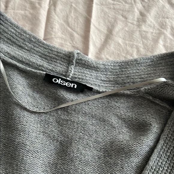 Gray Ribbed Knit Cardigan Sweater - Picture 5 of 9